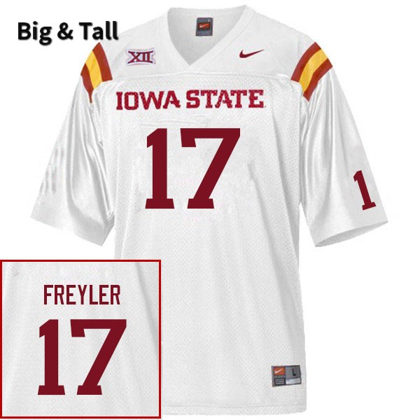 Iowa State Cyclones Men's #17 Beau Freyler Nike NCAA Authentic White Big & Tall College Stitched Football Jersey HX42N64IJ